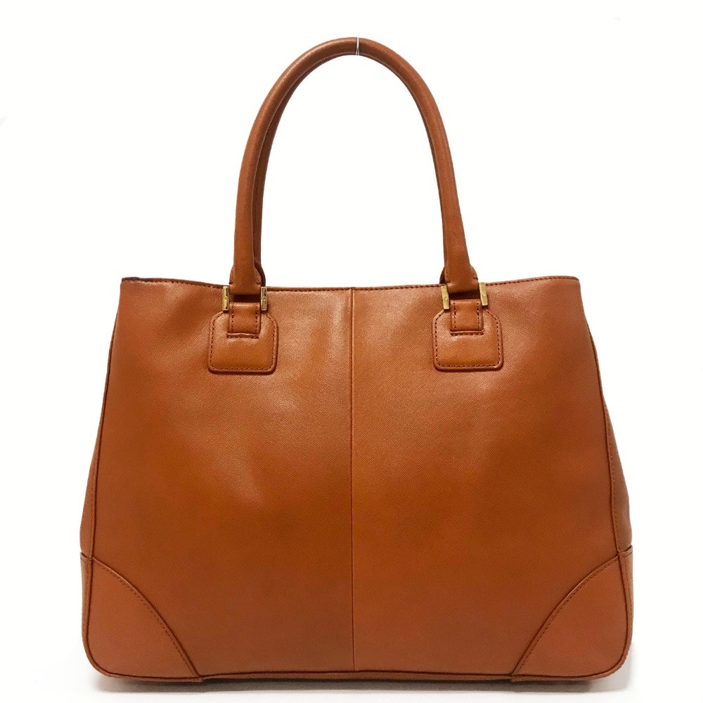 Tory Burch Robinson East-West Tote Luggage Tan Saffiano Leather Gold Hardware - Picture 9 of 9